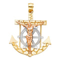 14K 3C MARINER CRUCIFIX PENDANT