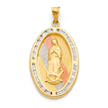 14K 3C GUADALUPE CZ PENDANT