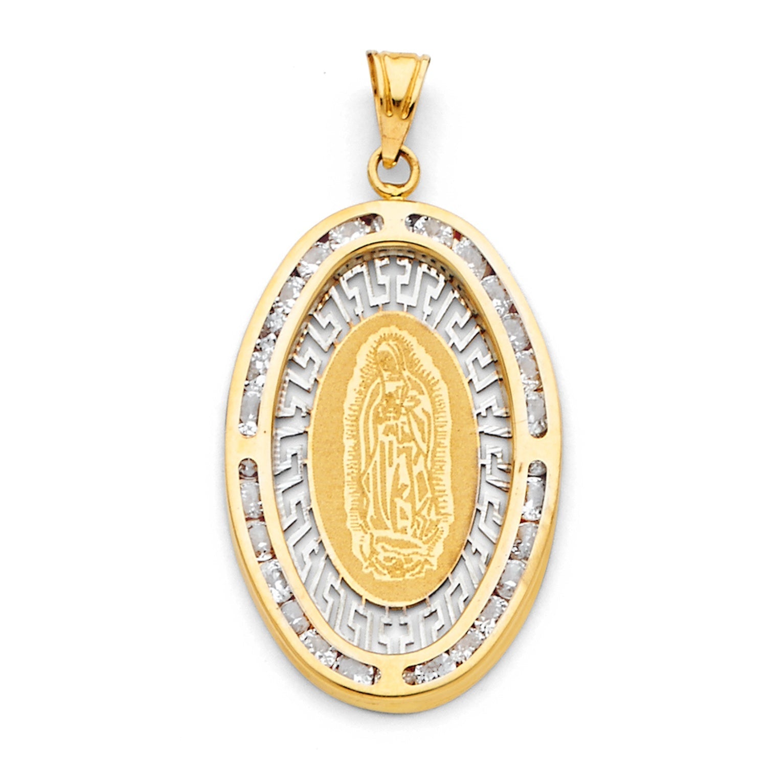 14KY GUADALUPE CZ PENDANT