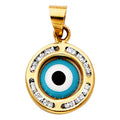 14K 3C CZ EVIL EYE PENDANT