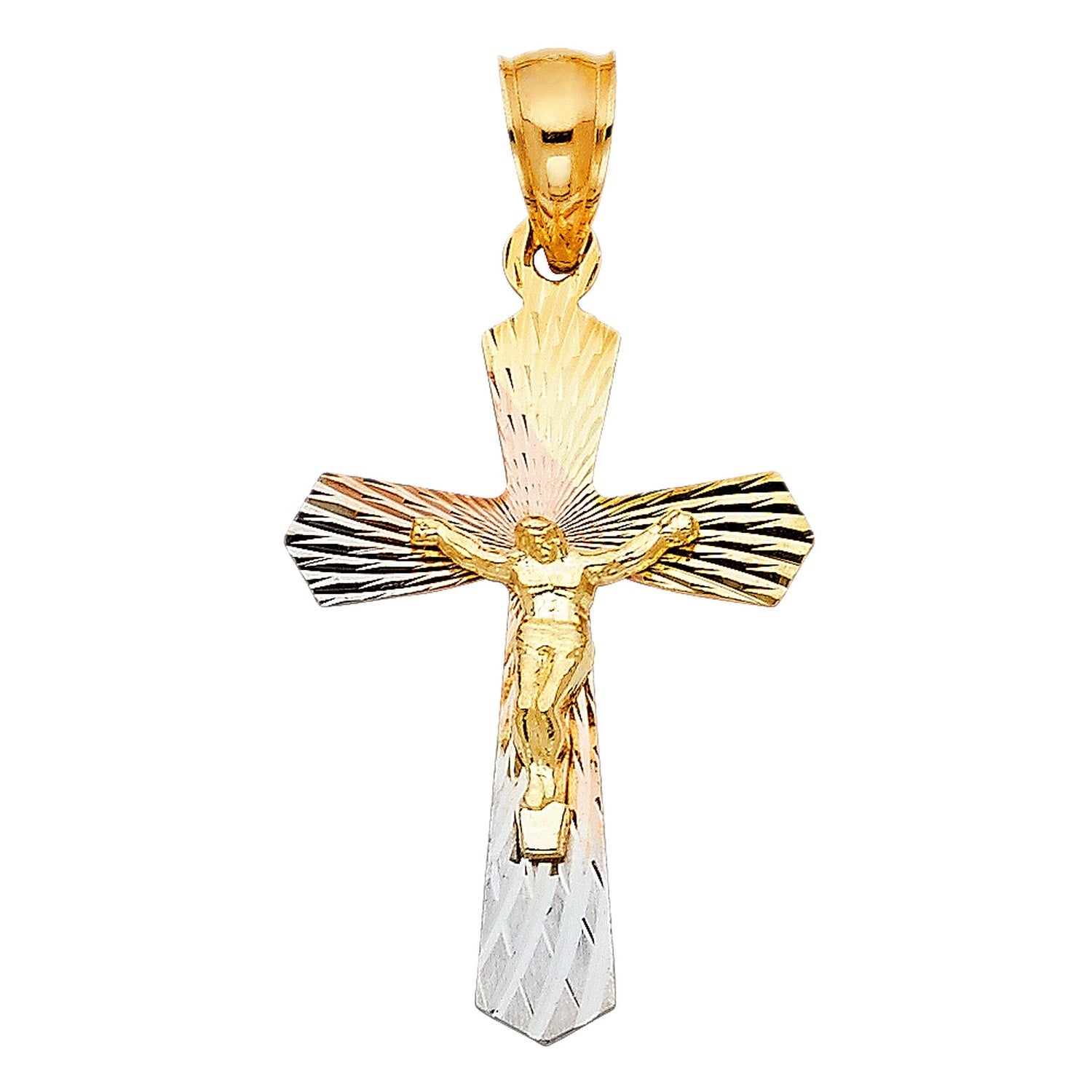 14K 3C CRUCIFIX STAMP PENDANT
