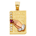 14K 3C CZ PRAYING HANDS PENDANT