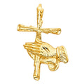 14KY PRAYING HAND W/ CROSS PENDANT
