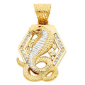 14K 2T CZ VIPER SNAKE PENDANT