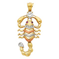 14K 3C CZ SCORPION PENDANT