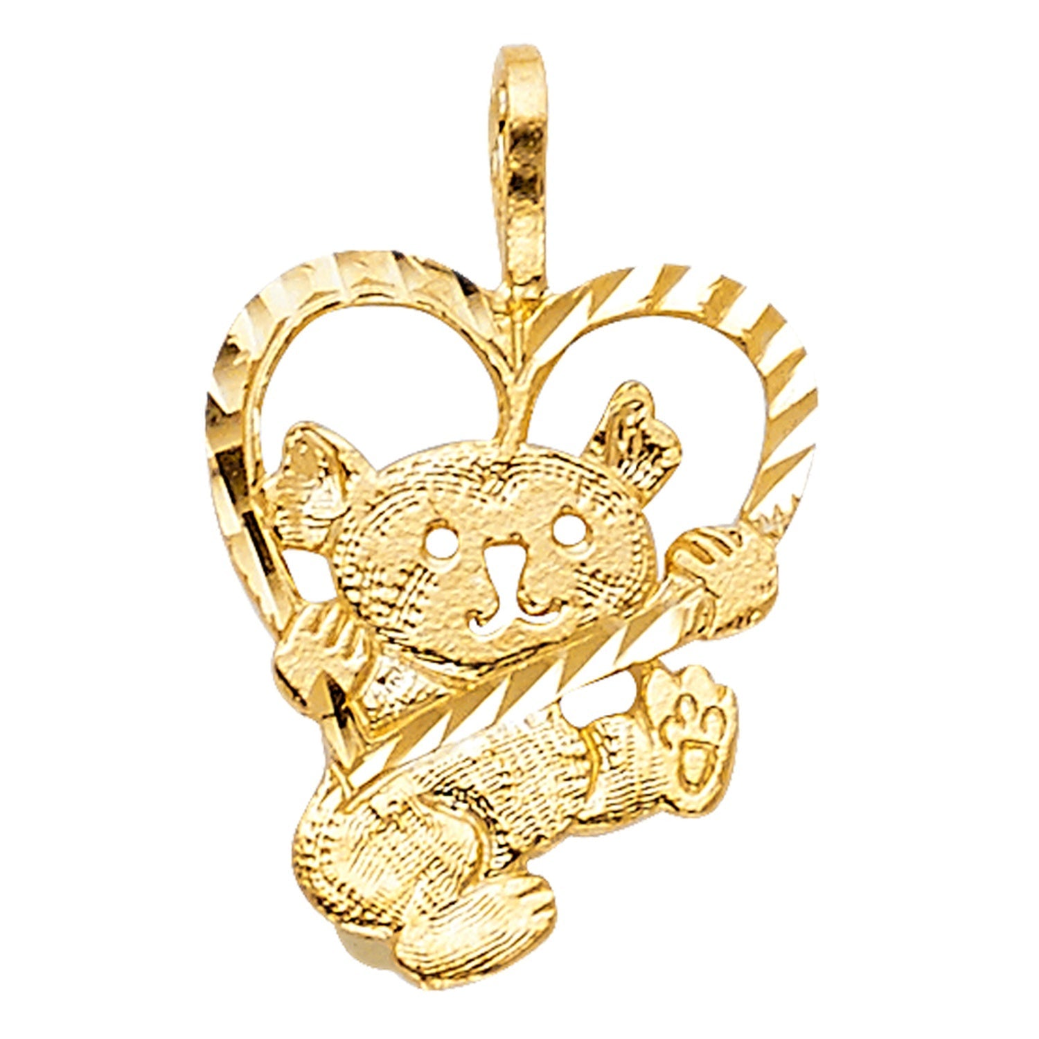 14KY BABY BEAR W/ HEART PENDANT