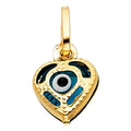 14KY EVIL EYE HEART PENDANT