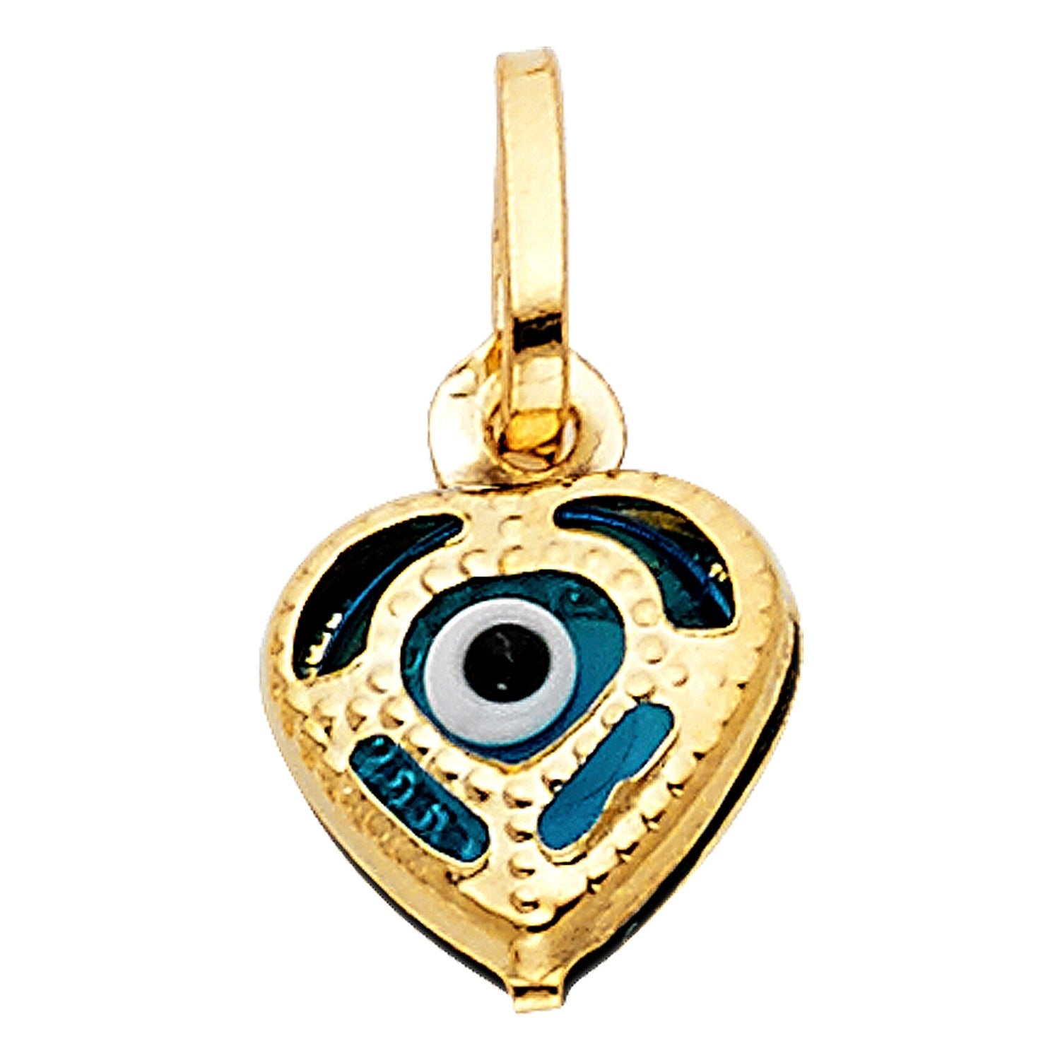 14KY EVIL EYE HEART PENDANT