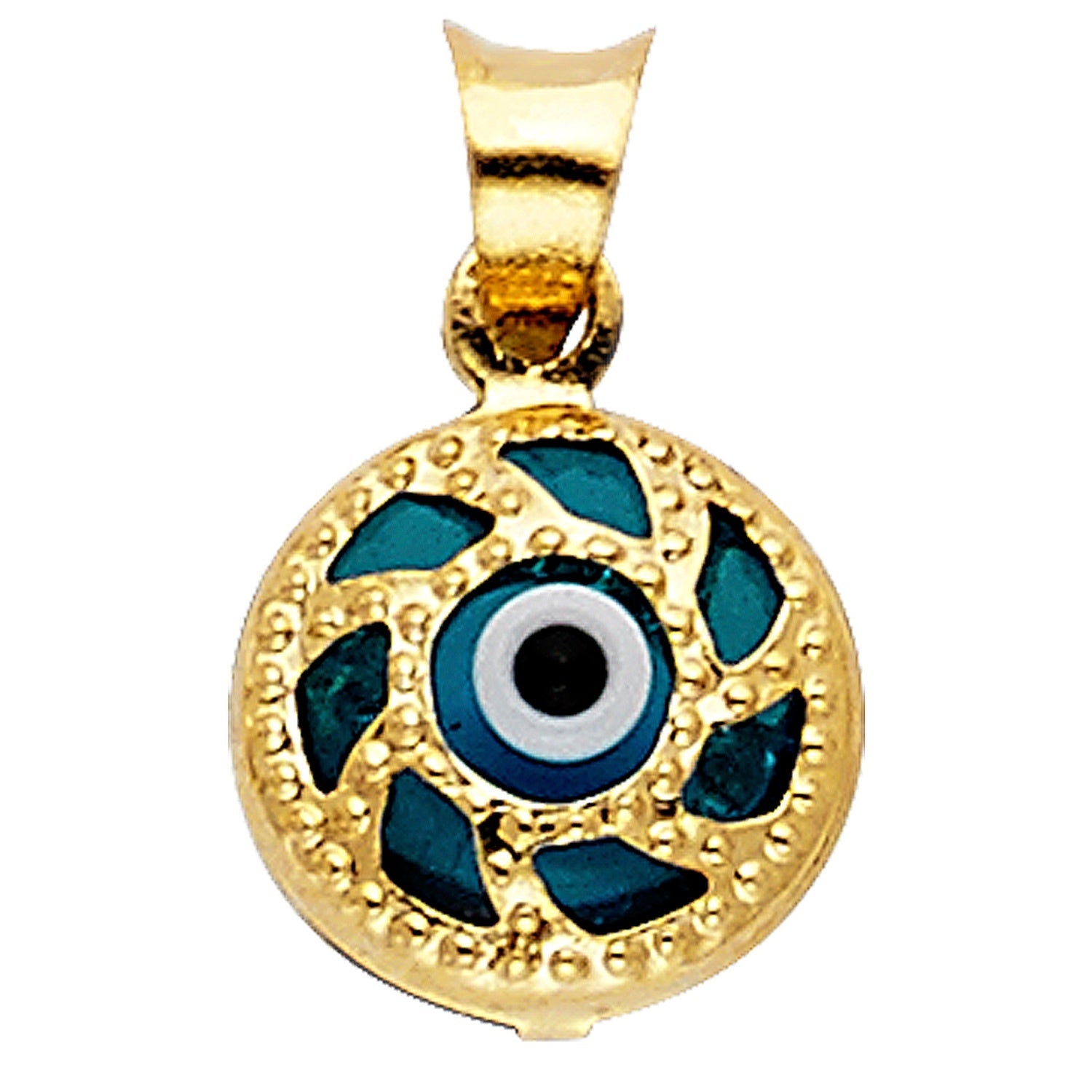 14KY EVIL EYE PENDANT