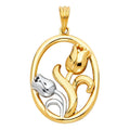 14K 2T ROSE PENDANT
