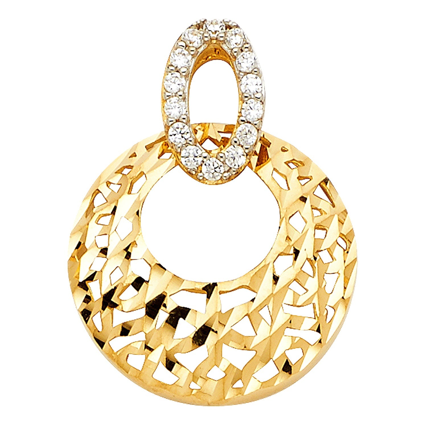 14K 2T CZ PENDANT