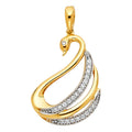 14K 2T CZ SWAN PENDANT