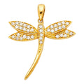 14KY CZ DRAGONFLY PENDANT