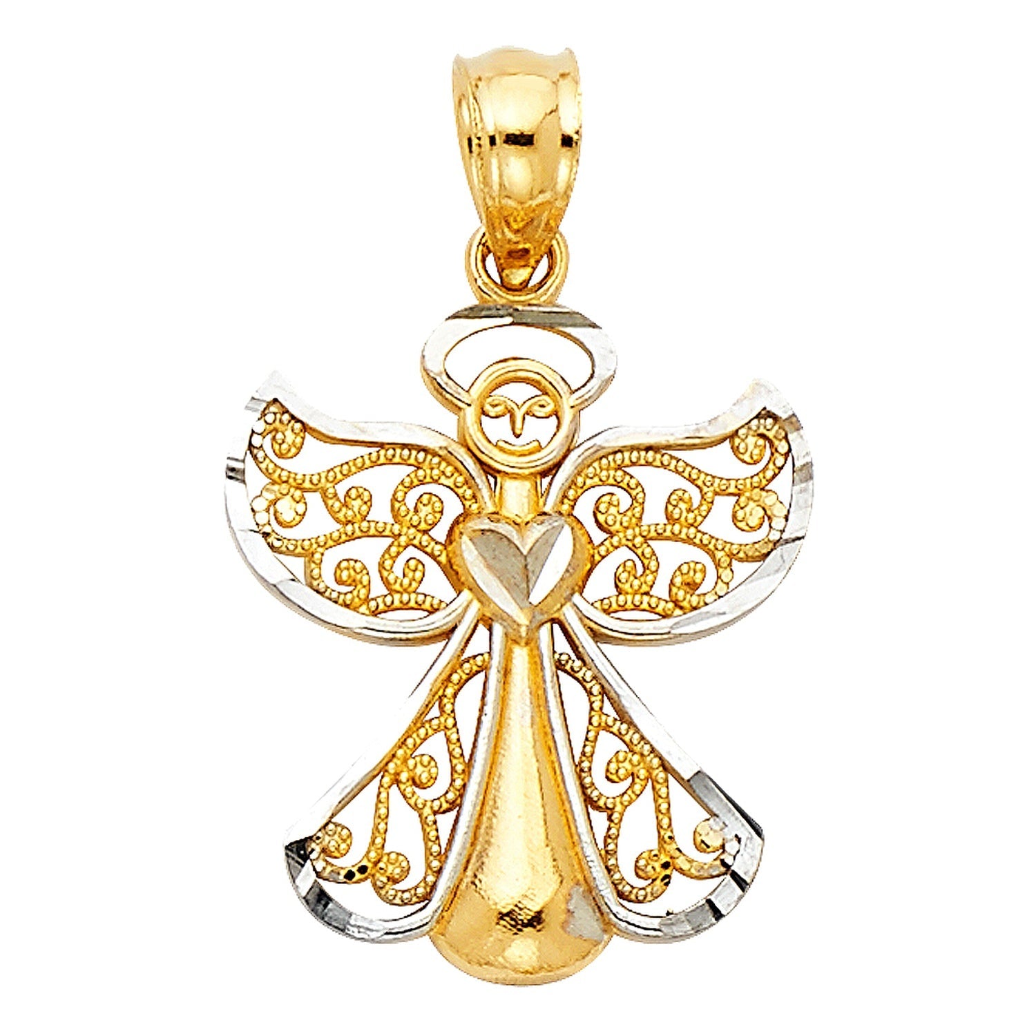 14K 2T ANGEL PENDANT
