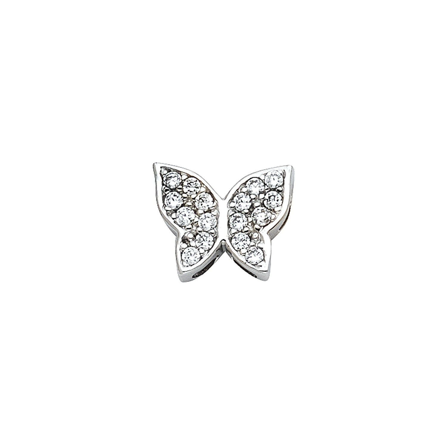 14KW CZ BUTTERFLY PENDANT
