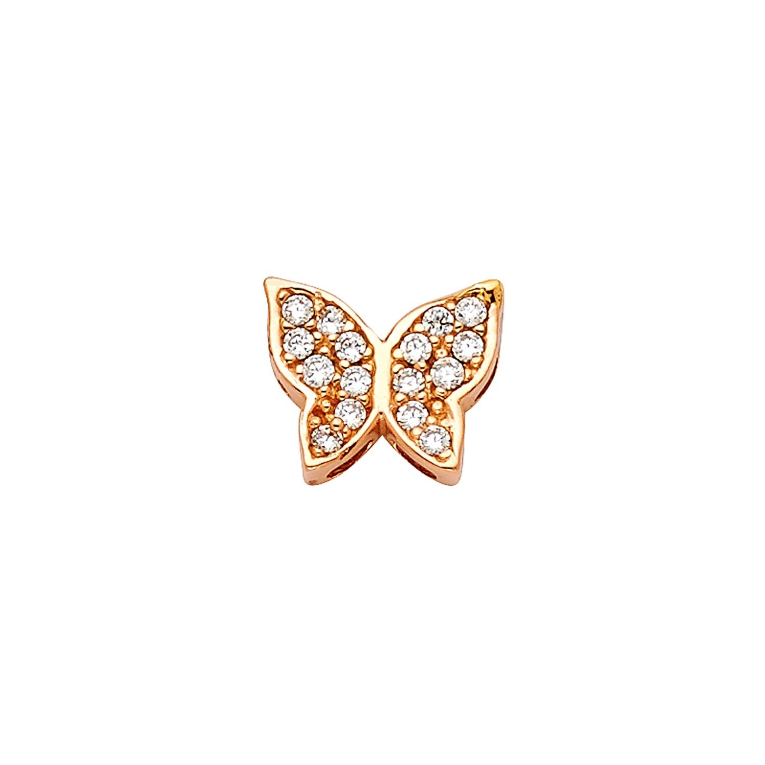14K PINK CZ BUTTERFLY PENDANT