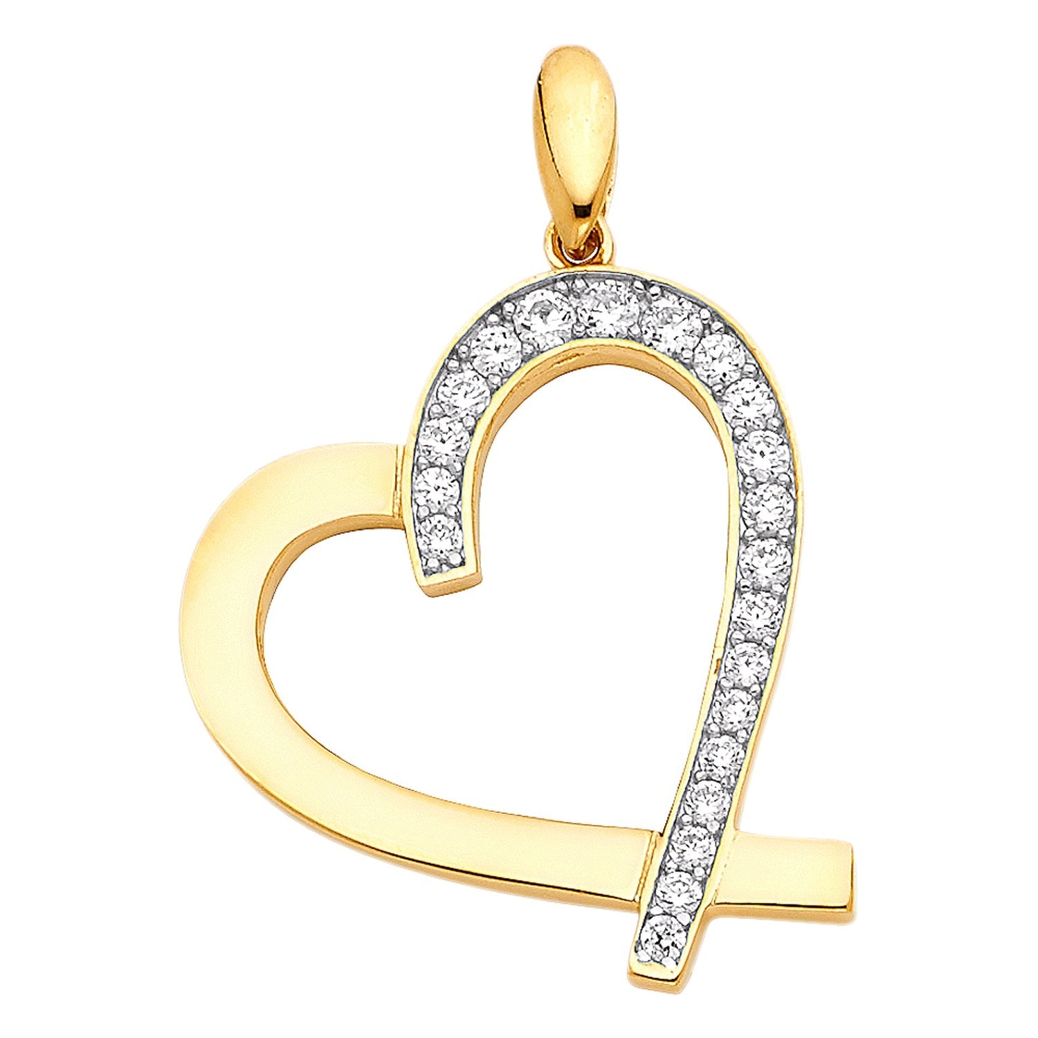 14KY CZ HEART PENDANT