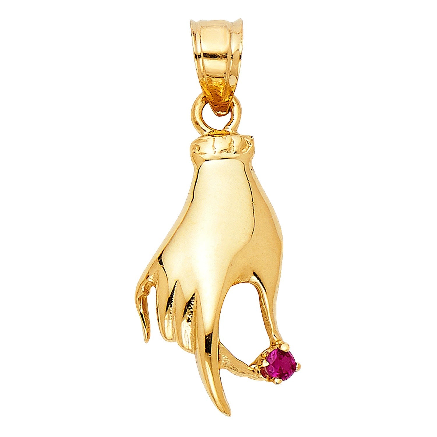 14KY CZ LADIES HAND PENDANT