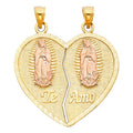 14K 2T TE AMO HEART 2 PIECE PENDANT