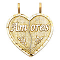 14KY TE AMO HEART 2 PIECE PENDANT