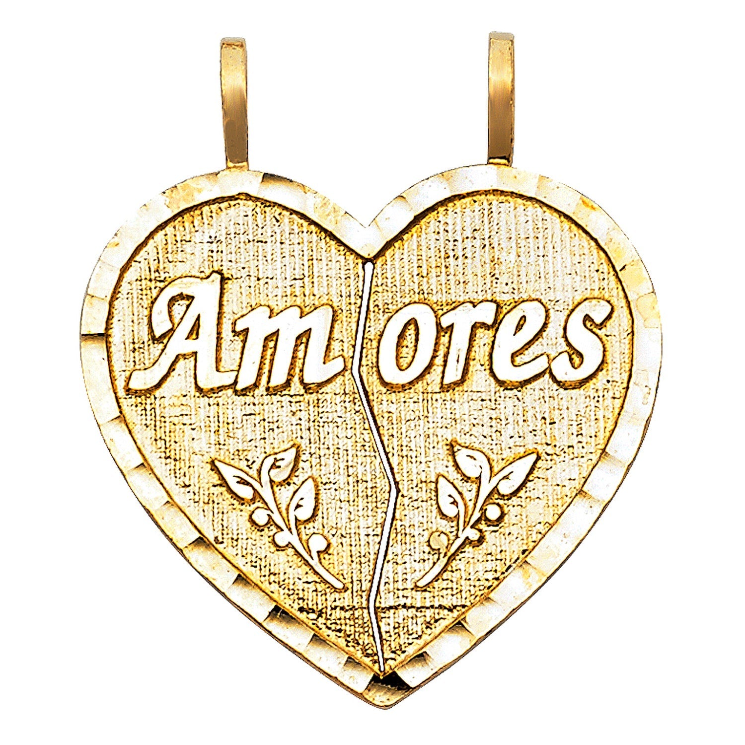 14KY TE AMO HEART 2 PIECE PENDANT