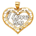 14K 2T I LOVE YOU HEART PENDANT