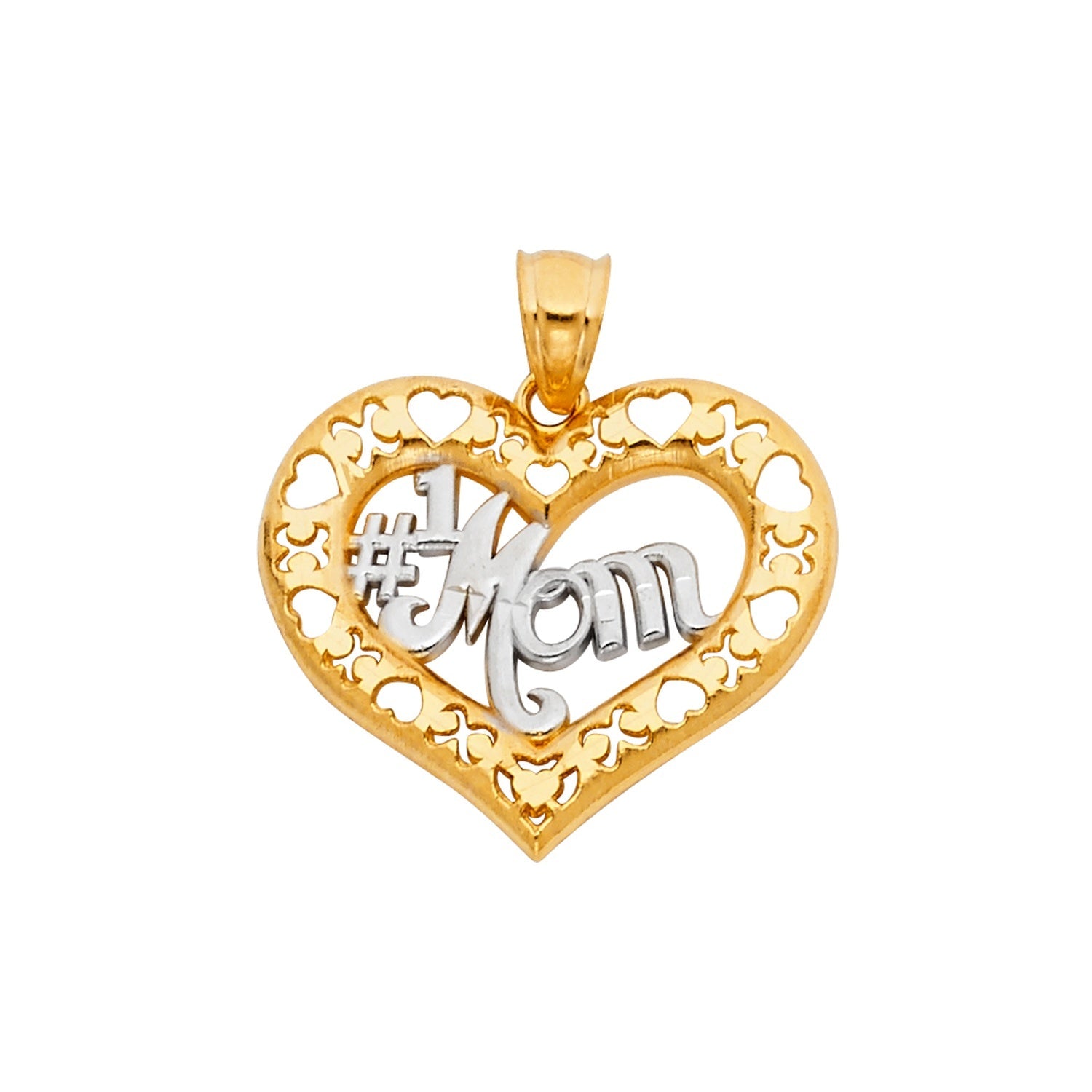 14K 2T MOM HEART PENDANT
