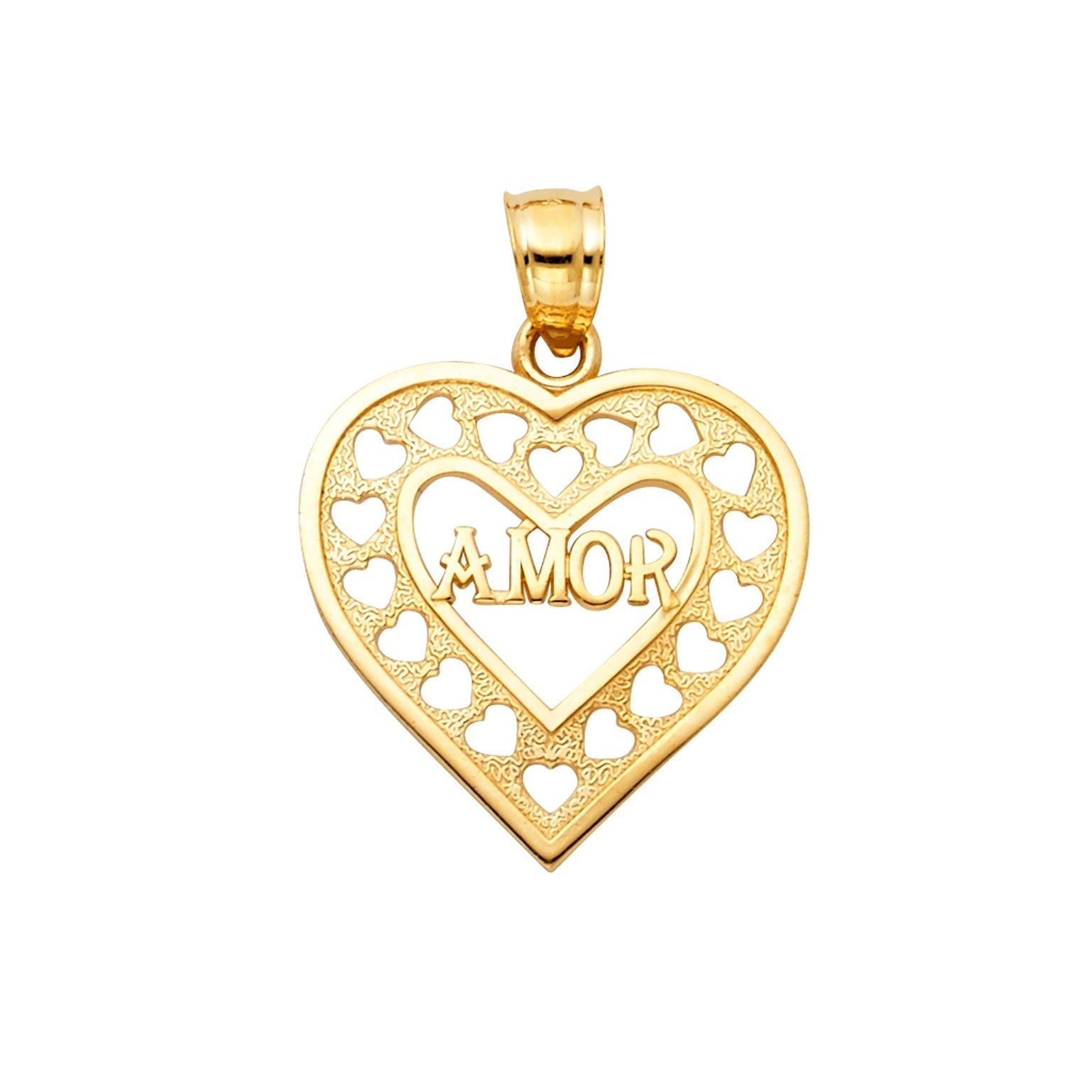 14KY TE AMO HEART PENDANT
