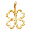 14KY HEART CLOVER PENDANT