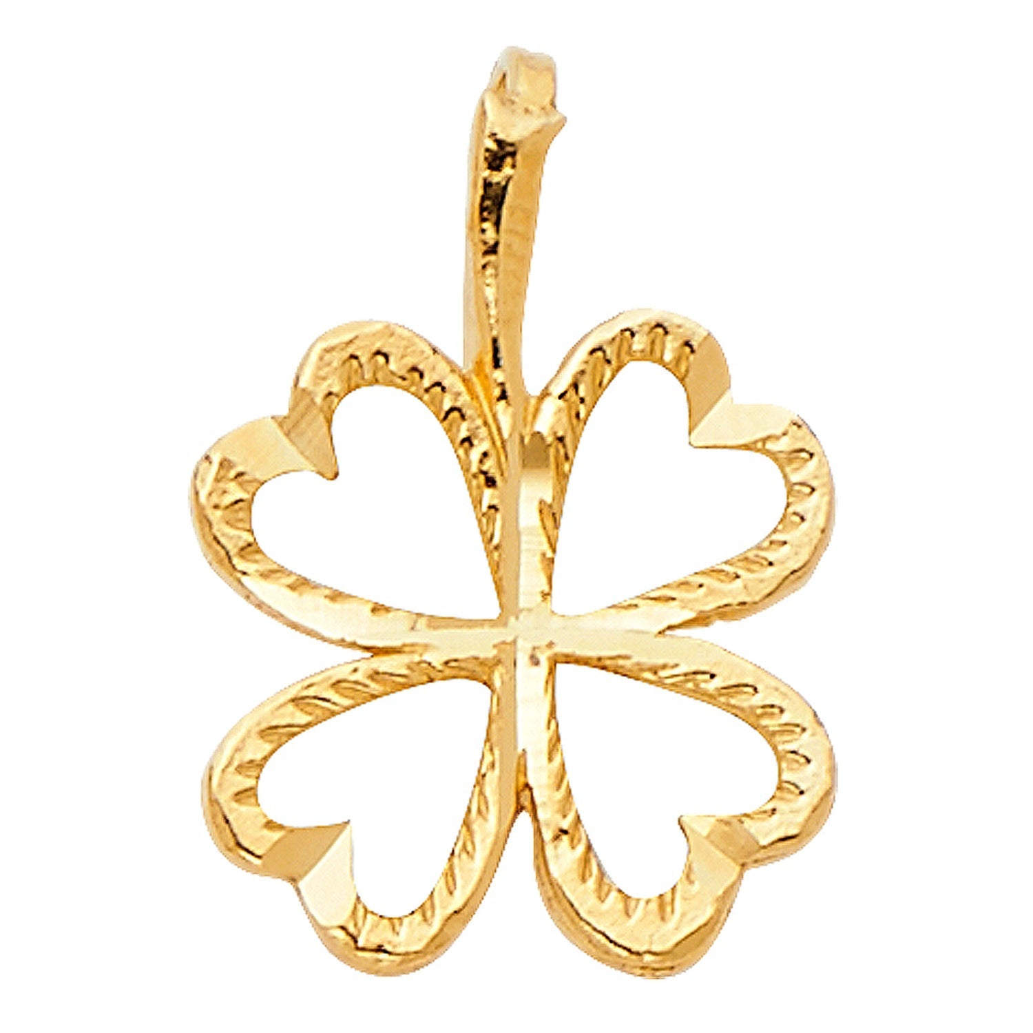 14KY HEART CLOVER PENDANT