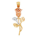 14K 3C ROSE PENDANT
