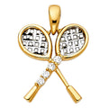 14K 2T TENNIS ROCKET PENDANT