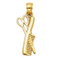 14KY SCISSORS & COMB PENDANT