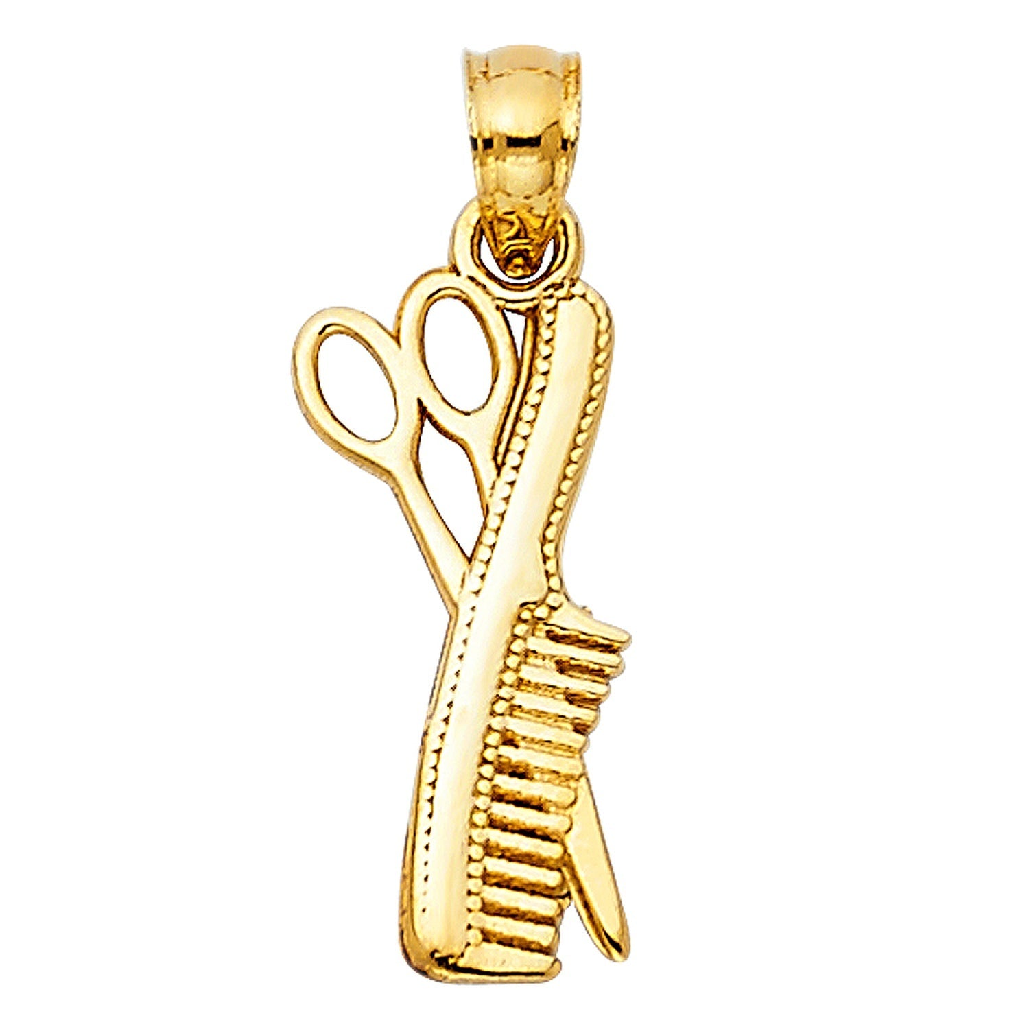 14KY SCISSORS & COMB PENDANT