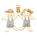 14K 3C GIRL & BOY PENDANT
