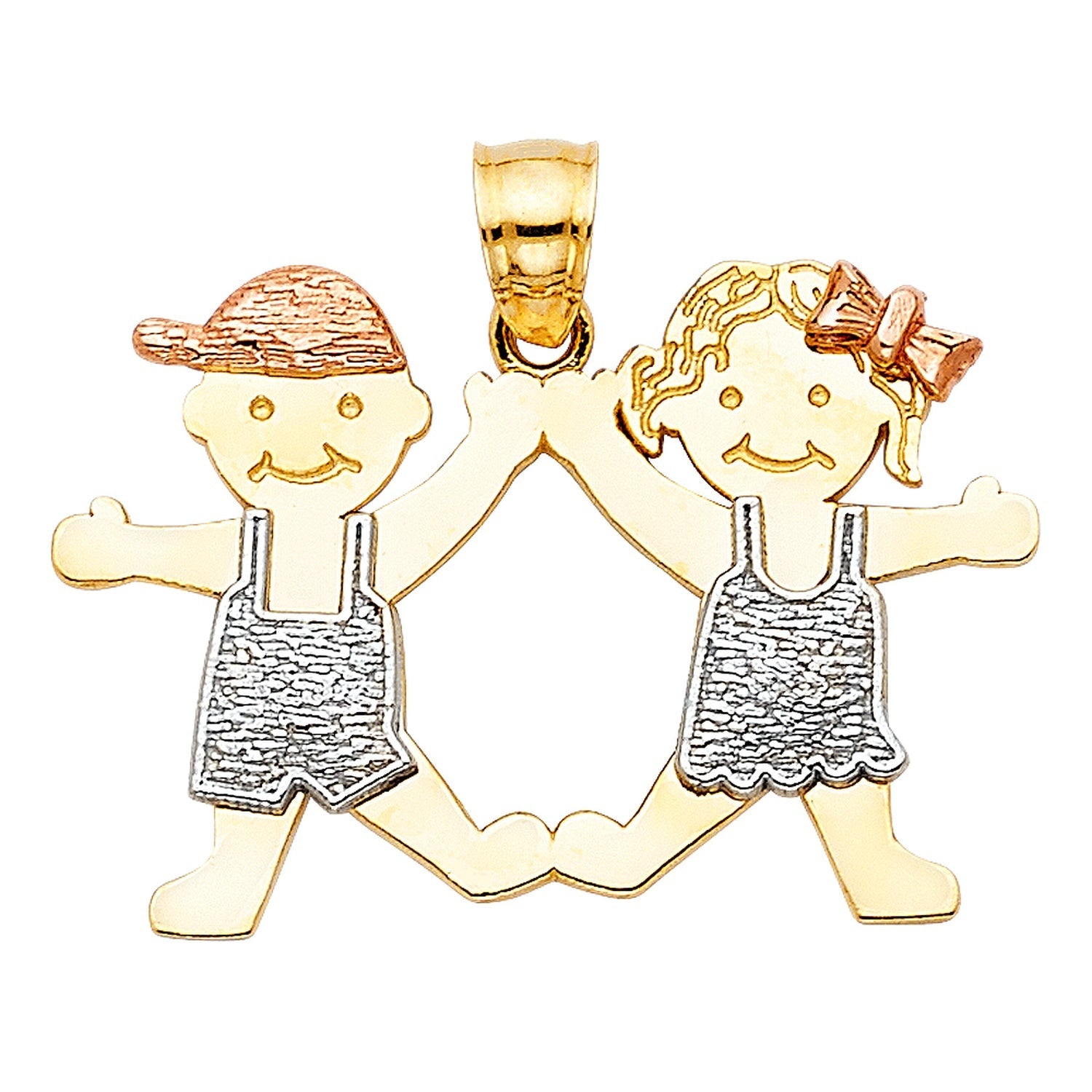 14K 3C GIRL & BOY PENDANT
