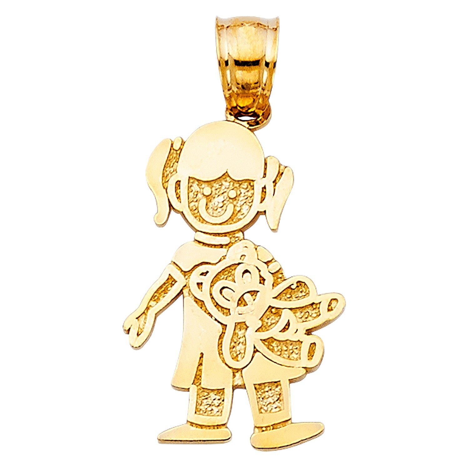 14KY GIRL W/ DOLL PENDANT