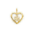 14KY INITIAL HEART PENDANT X