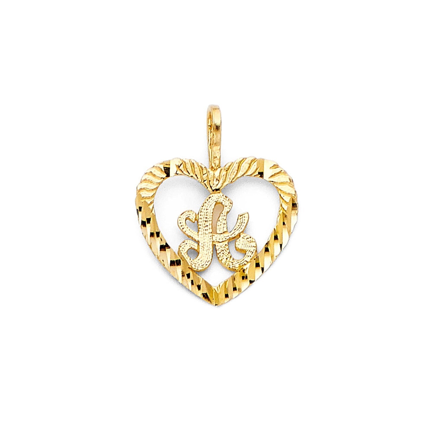14KY INITIAL HEART PENDANT X