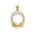14K 2T HORSE SHOW CZ FRAME (50PESOS)