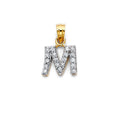 14K 2T CZ INITIAL PENDANT W