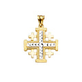 14K 2Tone Jerusalem Cross Pendant