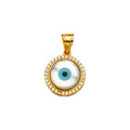 14KY MOP+CZ Evil Eye Pandant