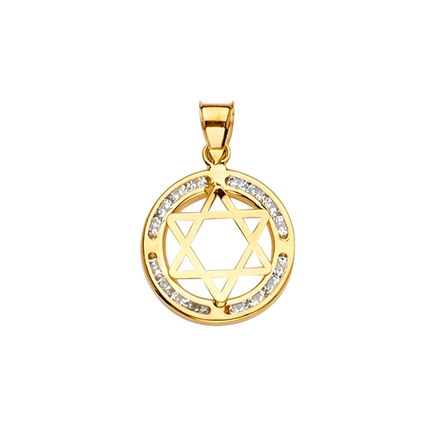 14KY Star of David CZ Pendant