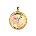 14K 3Color Jesus Medal Pendant