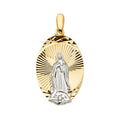 14K 2Tone Guadalupe Medal Pendant