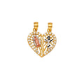 14K 3C CZ Guadalupe, Cross Pendant