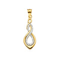 14KY CZ Infinity Pendant