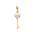 14KY CZ Key Pendant