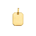 14KY Retangular Engravable Hollow Pendant